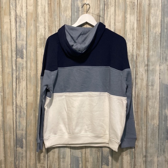 NWT American Eagle AHH-MAZINGLY soft blue and white color block sweatshirt | S - Picture 8 of 14